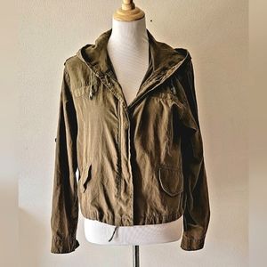 Womens Brandy Melville Khaki Green Utility Cargo Jacket - Size Small